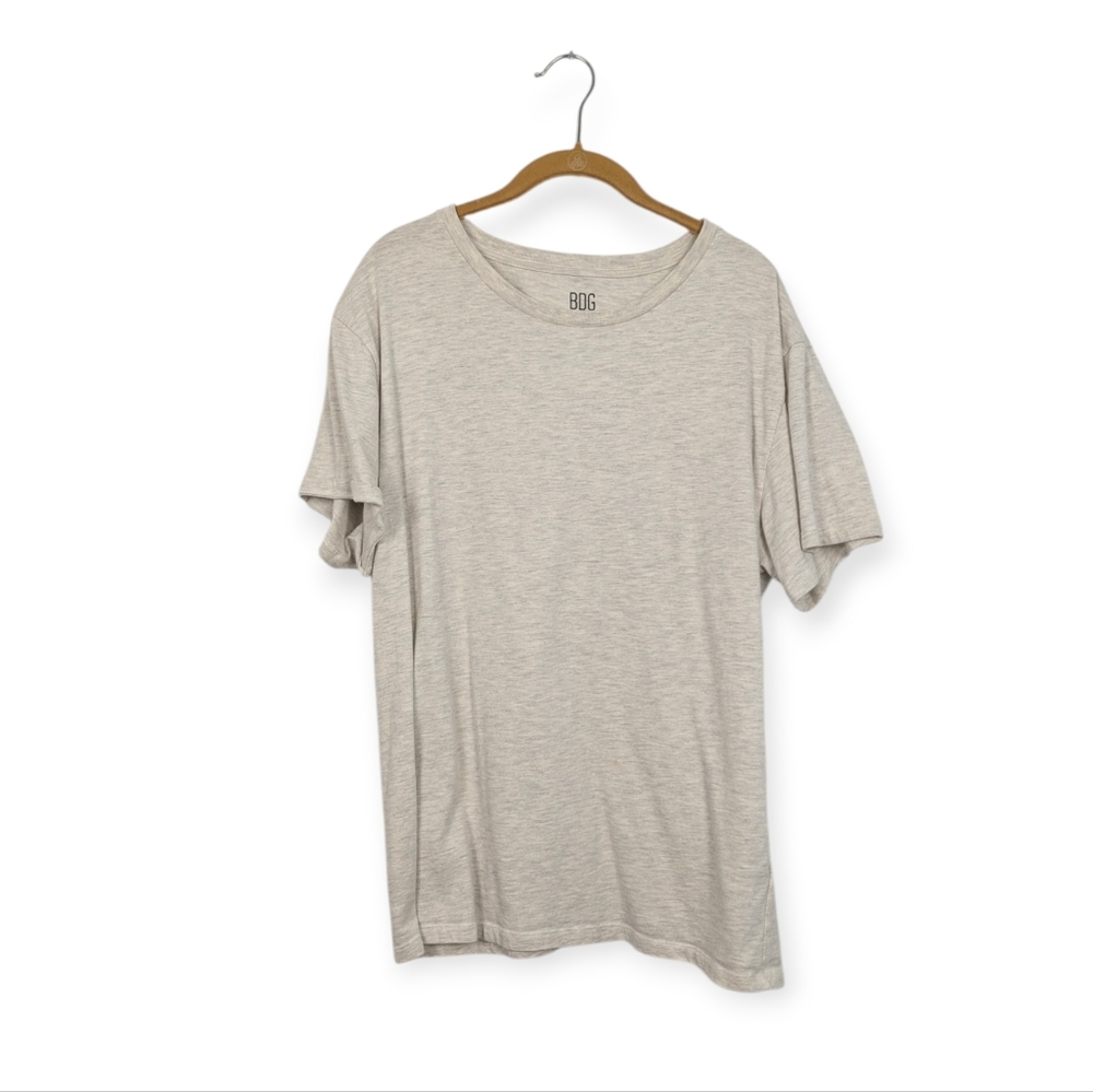 BDG Heather Oatmeal Crewneck Basic T-Shirt Soft Cotton Blend Size S